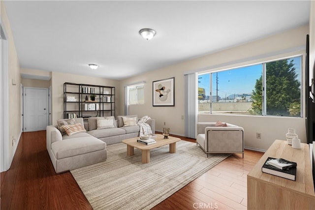 1067 N Wilton Pl, Los Angeles, CA 90038 - living area with wood finished floors and baseboards