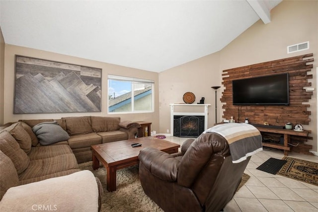 34055 Silver Lantern St, Dana Point, CA 92629 - living room featuring a warm lit fireplace and light tile patterned floors