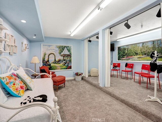 12272 Media Panorama, North Tustin, CA 92705 - carpeted living room featuring baseboards and recessed lighting