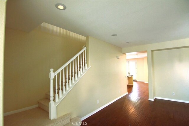 629 E Gardenia Dr, Azusa, CA 91702 - stairway featuring wood-type flooring and recessed lighting