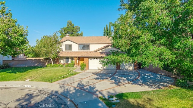 44118 Ruthron Ave, Lancaster, CA 93536 - traditional-style house featuring concrete driveway, a front yard, and a garage