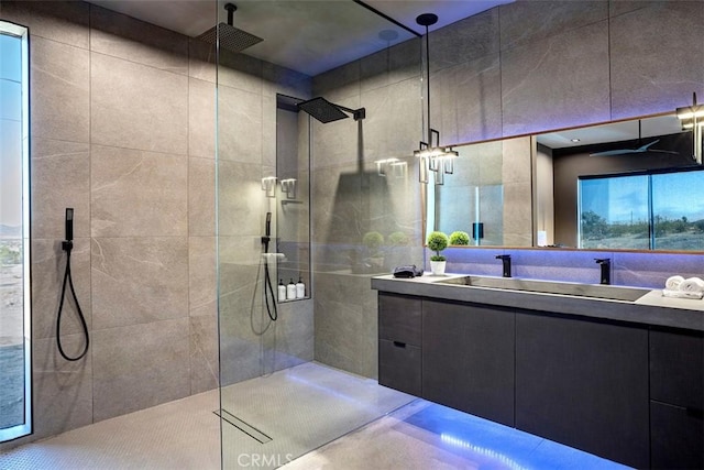 6640 Mount Shasta Ave, Joshua Tree, CA 92252 - full bath with walk in shower and double vanity