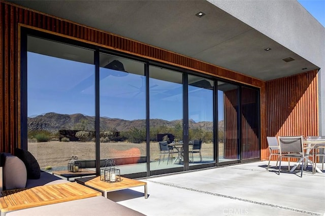 6640 Mount Shasta Ave, Joshua Tree, CA 92252 - view of patio with a mountain view