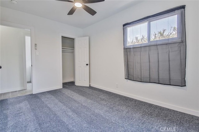 1964 E 114th St, Los Angeles, CA 90059 - unfurnished bedroom featuring carpet floors, a ceiling fan, and a closet