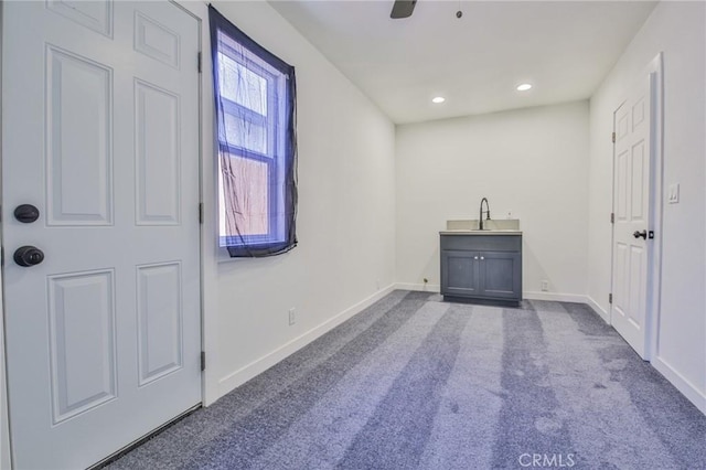 1962 E 114th St, Los Angeles, CA 90059 - spare room with dark colored carpet and recessed lighting