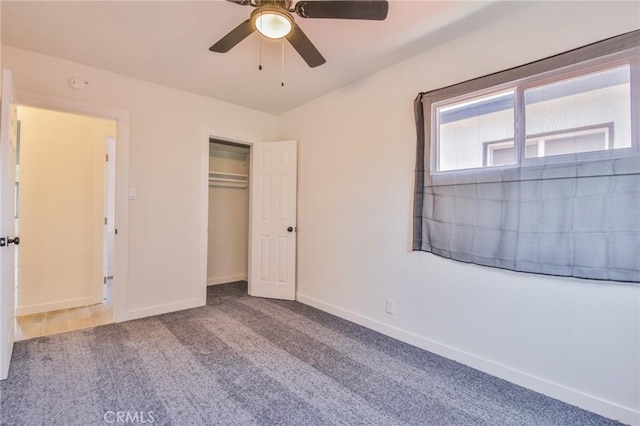 1962 E 114th St, Los Angeles, CA 90059 - unfurnished bedroom with carpet floors, a closet, and a ceiling fan