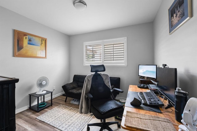 9181 Bloomdale St, Santee, CA 92071 - office area featuring wood finished floors and baseboards