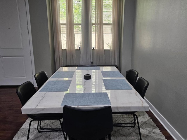 7508 Eagle Dr, Santee, CA 92071 - dining room featuring dark wood-style floors and baseboards