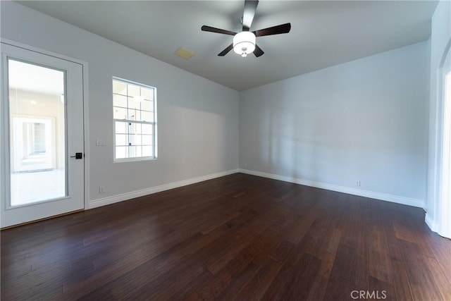 125 W Franklin Ave, Ridgecrest, CA 93555 - unfurnished room with dark wood-type flooring and ceiling fan