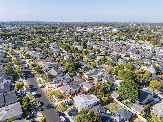 1872 Tulane Ave, Long Beach, CA 90815 - aerial view of residential area featuring property boundaries highlighted