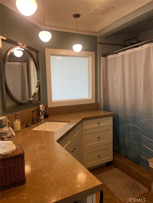 711 Pacific Coast Unit 109, Huntington Beach, CA 92648 - bathroom featuring vanity and a shower with curtain