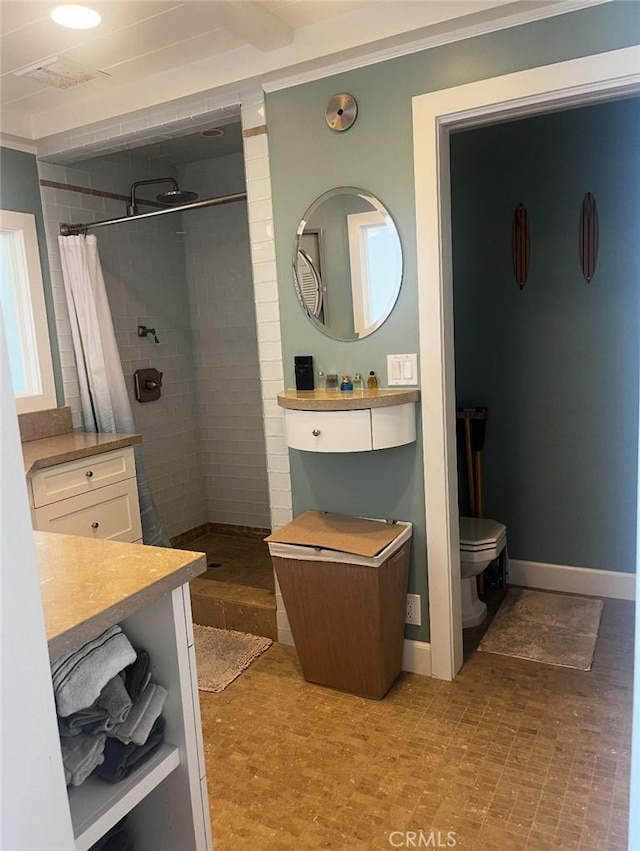 711 Pacific Coast Unit 109, Huntington Beach, CA 92648 - full bathroom with tiled shower and vanity