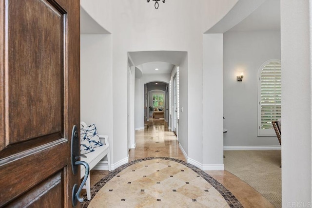 3239 Avenida La Cima, Carlsbad, CA 92009 - entryway with arched walkways and baseboards