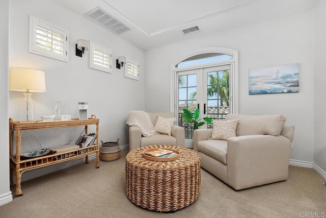 3239 Avenida La Cima, Carlsbad, CA 92009 - sitting room with carpet flooring and french doors
