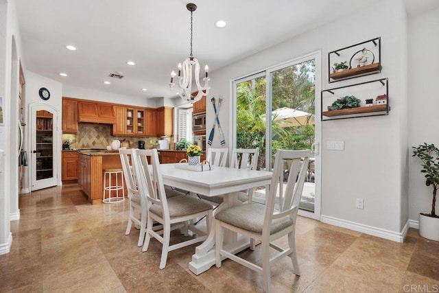 3239 Avenida La Cima, Carlsbad, CA 92009 - dining space with a chandelier and recessed lighting