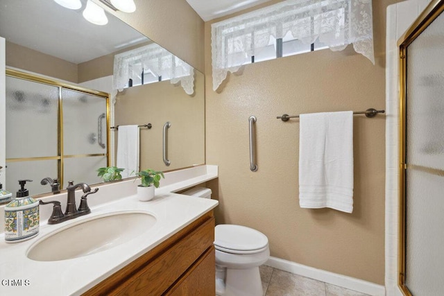 116 La Veta Dr, Camarillo, CA 93012 - full bath featuring vanity, a shower stall, and tile patterned floors