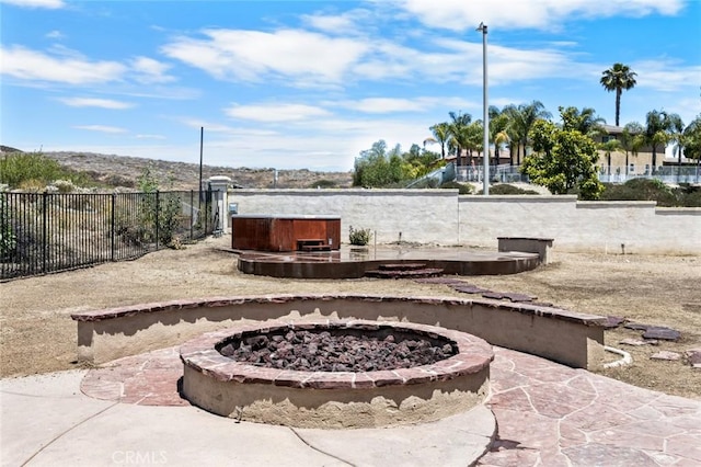 5 Vista Loreta, Lake Elsinore, CA 92532 - view of patio / terrace with a fire pit