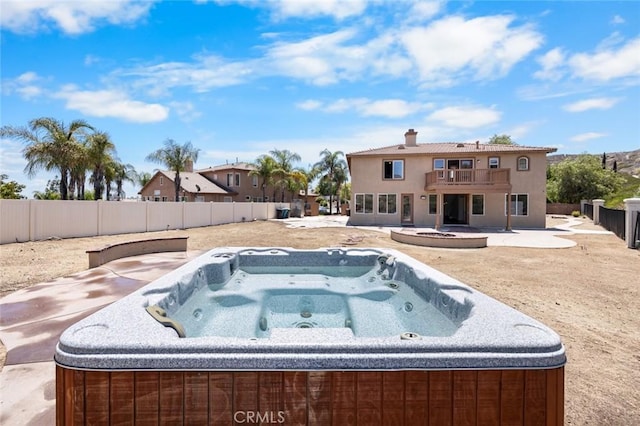 5 Vista Loreta, Lake Elsinore, CA 92532 - view of pool featuring a hot tub, a patio area, and a fenced backyard