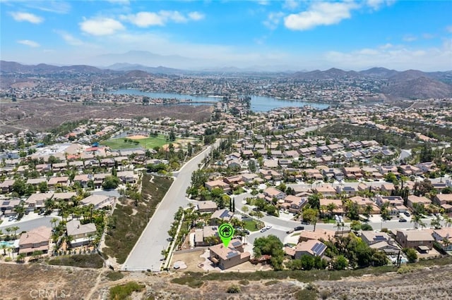 5 Vista Loreta, Lake Elsinore, CA 92532 - aerial overview of property's location with a water and mountain view and nearby suburban area