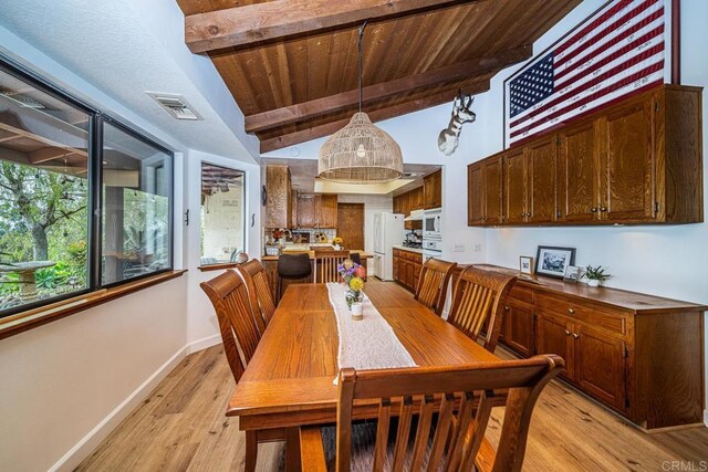 2278 Casitas Del Sol, Fallbrook, CA 92028 - dining space with wooden ceiling and light wood finished floors