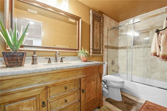 1943 Horseshoe Cir, Placentia, CA 92870 - bathroom featuring vanity, bath / shower combo with glass door, and tile patterned flooring