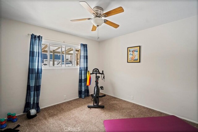 1413 Avenida De La Estrella, San Clemente, CA 92672 - workout area with carpet and a ceiling fan