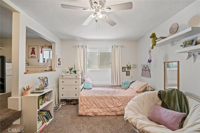 1413 Avenida De La Estrella, San Clemente, CA 92672 - bedroom with carpet, ceiling fan, and a textured ceiling