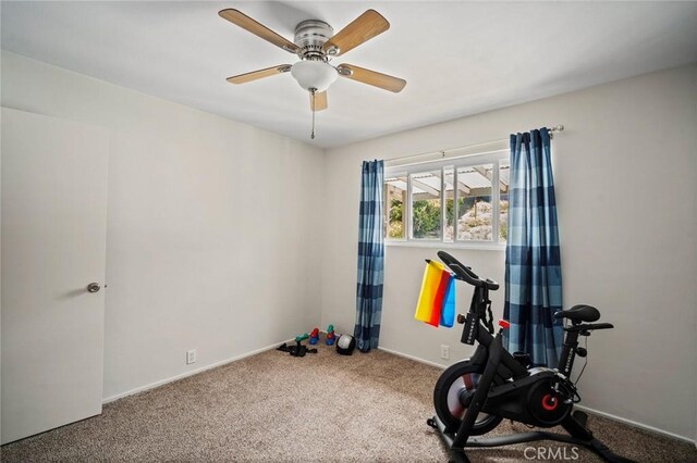 1413 Avenida De La Estrella, San Clemente, CA 92672 - exercise area with carpet and ceiling fan