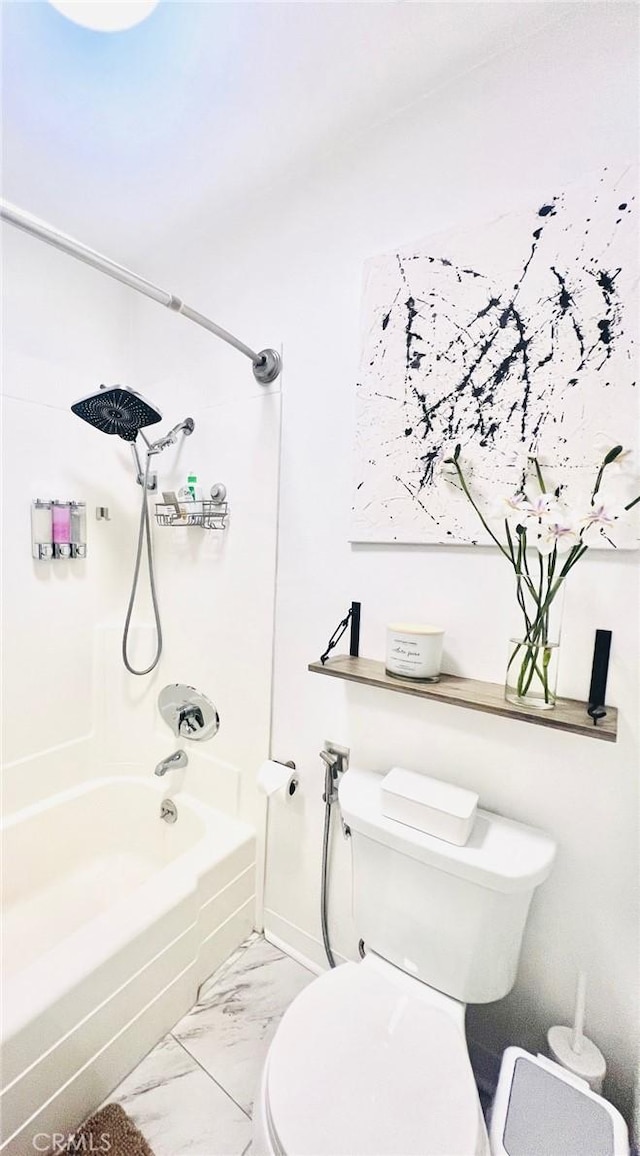23515 Lyons Ave Unit 232, Valencia, CA 91355 - bathroom featuring marble look tile flooring and bathtub / shower combination