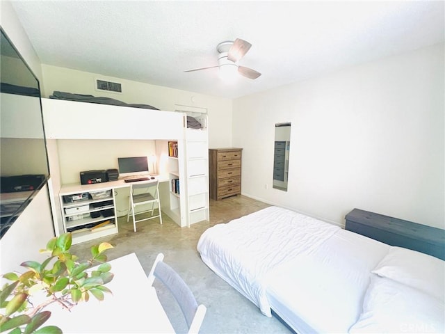 23515 Lyons Ave Unit 232, Valencia, CA 91355 - bedroom with an office area and a ceiling fan