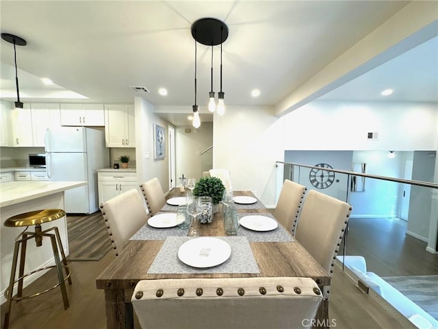 4723 La Villa Marina Unit F, Marina Del Rey, CA 90292 - dining area featuring dark wood-style floors and recessed lighting