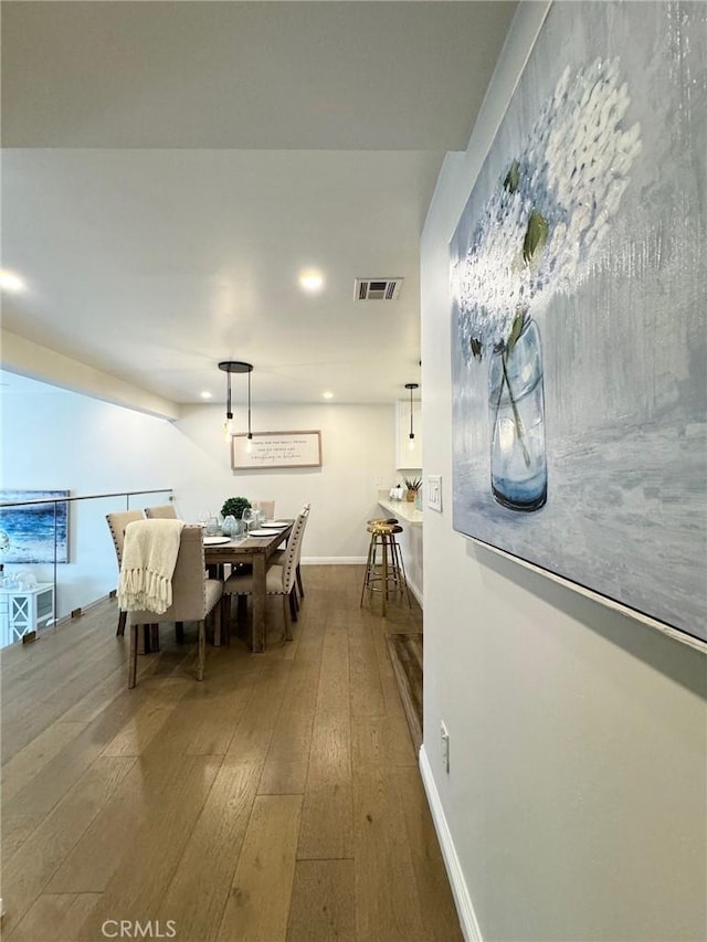 4723 La Villa Marina Unit F, Marina Del Rey, CA 90292 - dining area with hardwood / wood-style floors and recessed lighting