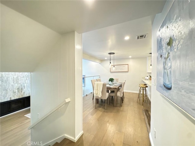 4723 La Villa Marina Unit F, Marina Del Rey, CA 90292 - corridor with wood-type flooring, an upstairs landing, and recessed lighting