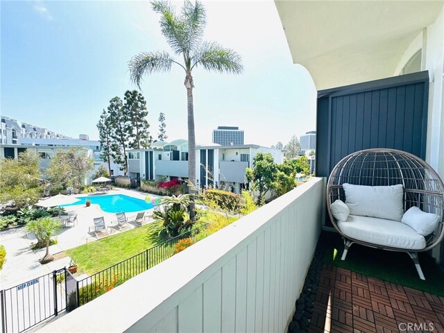 4723 La Villa Marina Unit F, Marina Del Rey, CA 90292 - balcony with view of pool area