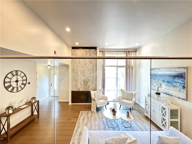 4723 La Villa Marina Unit F, Marina Del Rey, CA 90292 - living area featuring wood finished floors, recessed lighting, and floor to ceiling windows