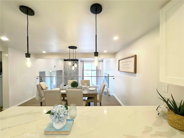 4723 La Villa Marina Unit F, Marina Del Rey, CA 90292 - dining area featuring baseboards and recessed lighting