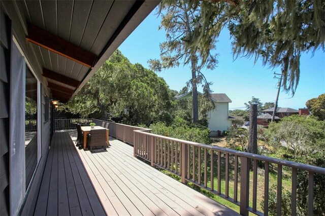2103 Benson Ave, Cambria, CA 93428 - wooden terrace with outdoor dining space