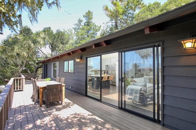 2103 Benson Ave, Cambria, CA 93428 - wooden terrace with outdoor dining space