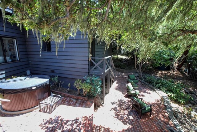 2103 Benson Ave, Cambria, CA 93428 - view of patio featuring a hot tub