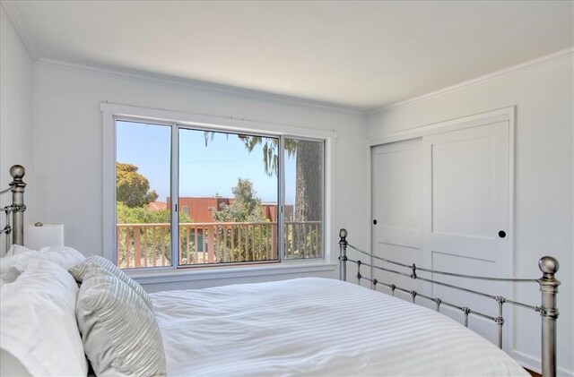 2103 Benson Ave, Cambria, CA 93428 - bedroom with crown molding and a closet
