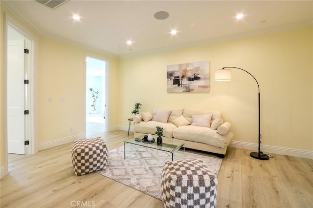 3264 E Holt Ave, West Covina, CA 91791 - living room with ornamental molding, wood finished floors, and recessed lighting