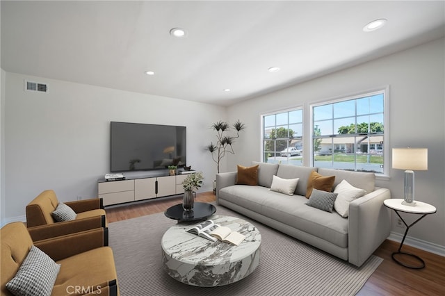 2458 W Marian Ave, Anaheim, CA 92804 - living area featuring wood finished floors and recessed lighting