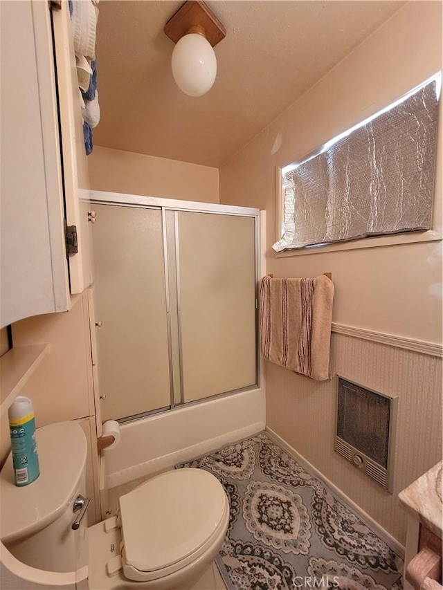 5566 Oleta Rd, Landers, CA 92285 - bathroom featuring bath / shower combo with glass door and tile patterned floors
