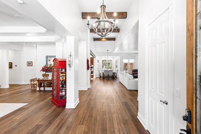 10166 Rancho Roble Rd, Escondido, CA 92026 - foyer featuring a chandelier and dark wood finished floors