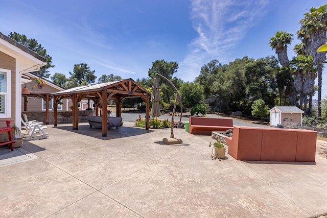 10166 Rancho Roble Rd, Escondido, CA 92026 - view of patio / terrace featuring a gazebo and a shed