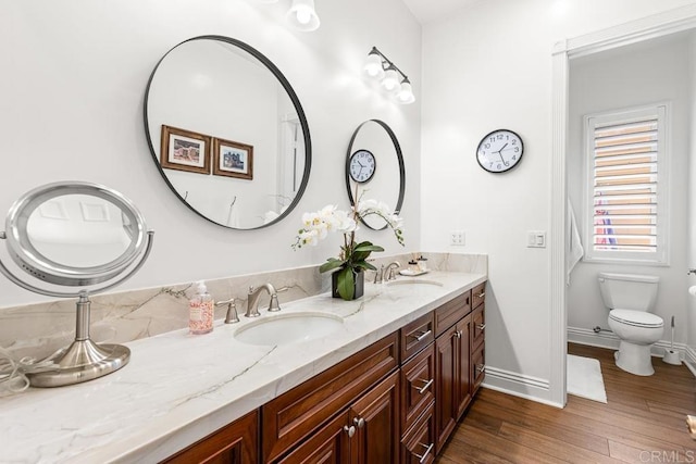 10166 Rancho Roble Rd, Escondido, CA 92026 - bathroom with double vanity and wood finished floors
