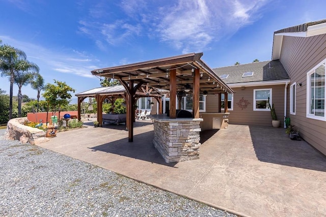 10166 Rancho Roble Rd, Escondido, CA 92026 - view of patio / terrace featuring a gazebo and exterior kitchen