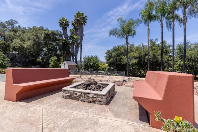 10166 Rancho Roble Rd, Escondido, CA 92026 - view of patio featuring a fire pit