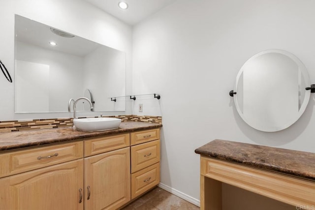 13837 Tam O Shanter Ct, Poway, CA 92064 - bathroom featuring vanity, recessed lighting, and backsplash