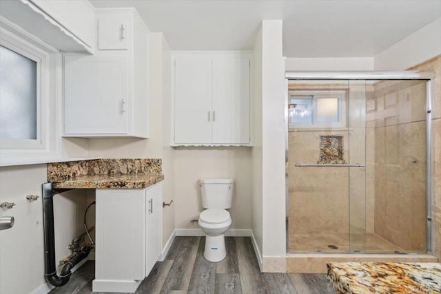 8123 Palm St, Lemon Grove, CA 91945 - bathroom with a shower stall and wood finished floors